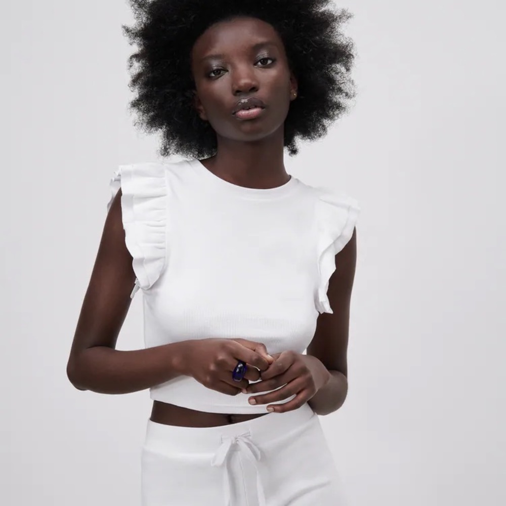 Zara ruffle tank top